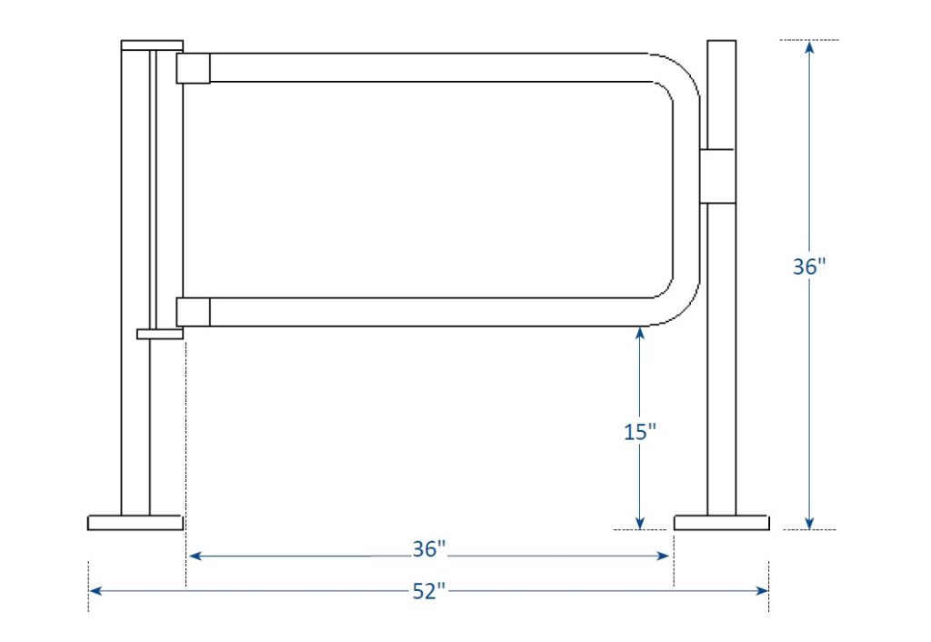 SG100 SwingGate | ADA Self-Closing Swing Gate - Hayward Turnstiles